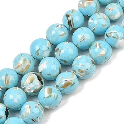 Synthetic Turquoise and Sea Shell Assembled Graduated Beads Strands&nbsp;GG-CBA2AE1-A07-D