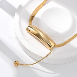 304 Stainless Steel Curved Tube Snake Chain Necklaces for Women&nbsp;NJEW-Z061-04G-01