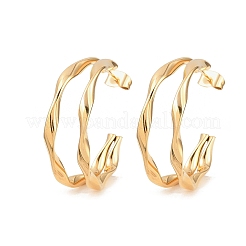 304 Stainless Steel Two-layer C-Shaped Stud Earrings&nbsp;EJEW-P324-11G