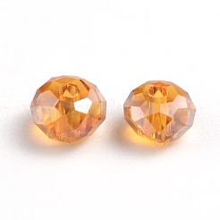 Faceted Rondelle Electroplate Glass Beads Strands&nbsp;EGLA-X0003-3x2mm