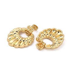 Real 18K Gold Plated Brass Dangle Stud Earrings&nbsp;EJEW-P252-07C-G