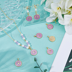 8Pcs 2 Styles Brass Enamel Pendants&nbsp;KK-BC0015-12