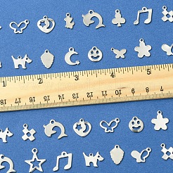 64Pcs 16 Styles Anti-Tarnish 201 Stainless Steel Charms&nbsp;STAS-FS0001-63