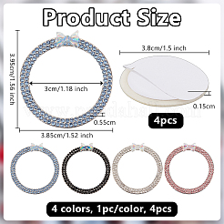 4Pcs 4 Colors Self Adhesive Alloy with Rhinestone Car Stickers&nbsp;AJEW-OC0013-45