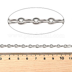 304 Stainless Steel Textured Oval Link Chains&nbsp;CHS-C018-08P