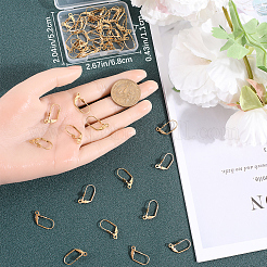 50Pcs Ion Plating(IP) 304 Stainless Steel Flower Leverback Earring Findings&nbsp;STAS-BBC0002-56