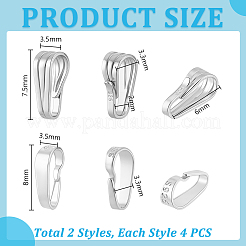 8Pcs 2 Styles 925 Sterling Silver Snap on Bails&nbsp;STER-GA0001-31