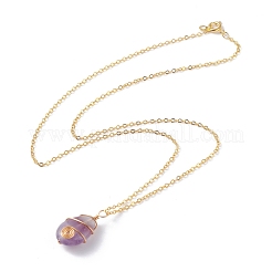 Teardrop Natural Mixed Stone Pendant Necklace&nbsp;NJEW-JN03763
