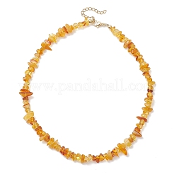 Natural Amber Chip Beaded Necklaces for Women&nbsp;NJEW-JN05871