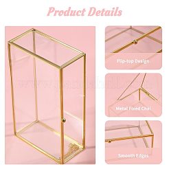 Transparent Glass Jewelry Organizer Display Cases with Metal Frame&nbsp;AJEW-WH0410-465A-1