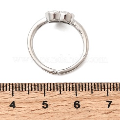 Brass Micro Pave Cubic Zirconia Cuff Open Rings for Women&nbsp;RJEW-B160-10P