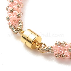 Glass Seed Beaded Bracelet with Brass Magnetic Clasps&nbsp;BJEW-JB07801-04