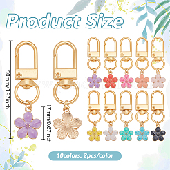 20Pcs 10 Colors Alloy Enamel Pendant Decorations&nbsp;HJEW-PH02105