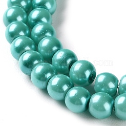 Baking Paint Pearlized Glass Pearl Round Bead Strands&nbsp;HY-XCP0001-18