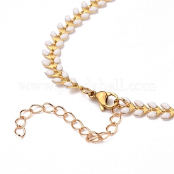 Brass Enamel Cobs Chain Anklets&nbsp;AJEW-AN00358