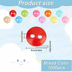 1000Pcs Multi Colour DIY Handcraft Buttons For Dolls Clothes&nbsp;BUTT-FG0001-24