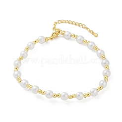 ABS Imitation Pearl Round Beads Bracelets for Women&nbsp;BJEW-M104-01G