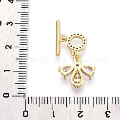 Golden Brass Micro Pave Cubic Zirconia Toggle Clasps&nbsp;KK-B100-039G