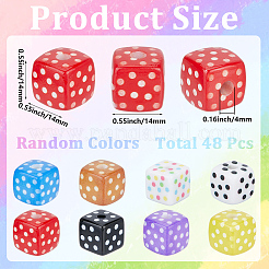 48Pcs Opaque Printed Acrylic Beads&nbsp;OACR-SC0002-92