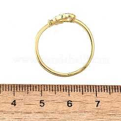 Brass Micro Pave Clear Cubic Zirconia Cuff Rings for Women&nbsp;RJEW-H247-01G