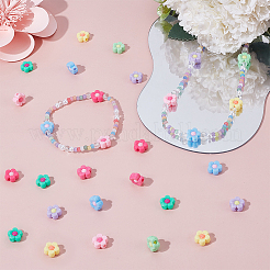 300Pcs Two Tone Opaque Acrylic Beads&nbsp;SACR-UN0001-06
