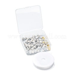 96Pcs Synthetic Howlite Round Beads Kit for DIY Jewelry Making&nbsp;DIY-FS0002-02