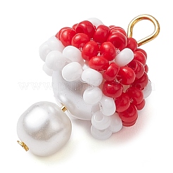 Seed Beads Beaded Charms&nbsp;PALLOY-MZ00332-03