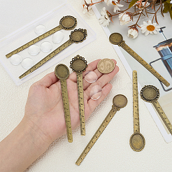 8Pcs Tibetan Style Alloy Cabochon Setting&nbsp;TIBE-ME0001-09