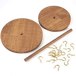 Round Wood Jewelry Necklace Display Organizer Hanging Tower Rack&nbsp;NDIS-TAC0001-01A