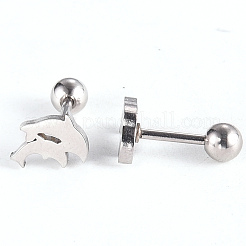 Tarnish Resistant 201 Stainless Steel Barbell Cartilage Earrings&nbsp;EJEW-R147-42