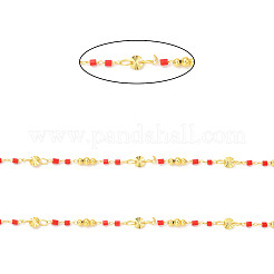 Brass Handmade Beaded Chains&nbsp;CHC-P011-B03-G