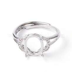 Adjustable Brass Solitaire Ring Settings&nbsp;KK-L193-06P