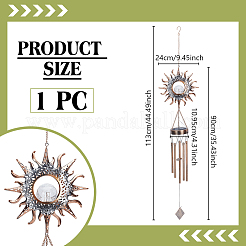 Solar Iron & Glass Sun Wind Chimes&nbsp;HJEW-WH0130-10