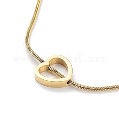 Ion Plating(IP) 304 Stainless Steel Heart Beaded Necklace with Round Snake Chains&nbsp;NJEW-F318-03G