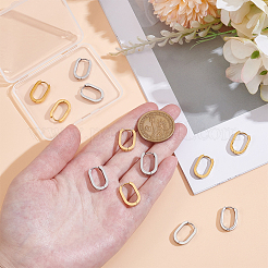 6 Pairs 2 Colors 304 Stainless Steel Huggie Hoop Earrings&nbsp;EJEW-UN0003-11