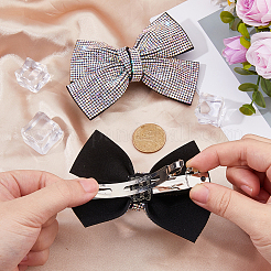 2Pcs Bowknot Rhinestone Hair Barrettes&nbsp;PHAR-HS0001-05