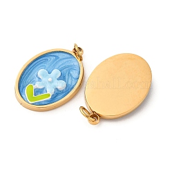 304 Stainless Steel Enamel Pendants&nbsp;STAS-U061-43G-02