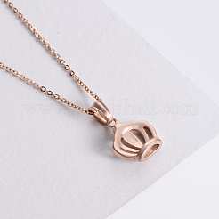 Vintage Style Stainless Steel Crown Pendant Necklaces&nbsp;NM7747