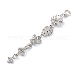Brass Micro Pave Clear Cubic Zirconia Pendants&nbsp;LS-KK-D101-01B-P