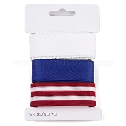 9 Yards 3 Styles Independence Day Polyester & Polycotton Ribbons Sets&nbsp;SRIB-A015-02A-07