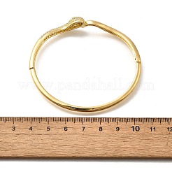 Brass Micro Pave Cubic Zirconia Hinged Bangles for Women&nbsp;BJEW-H203-01B-G