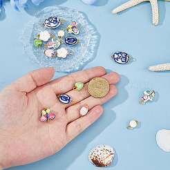 16Pcs 8 Style Handmade Porcelain Pendants&nbsp;PALLOY-HS00032