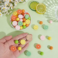 Lemon & Round Food Grade Eco-Friendly Silicone Focal Beads&nbsp;SIL-PA0001-54