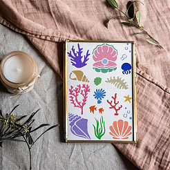 1Pc PET Hollow Out Drawing Painting Stencils&nbsp;DIY-MA0004-35B