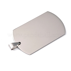 Tarnish Resistant 201 Stainless Steel Rectangle Stamping Blank Tag Pendants&nbsp;STAS-L122-15P