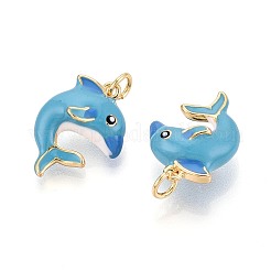 Brass Enamel Pendants&nbsp;KK-T072-22G