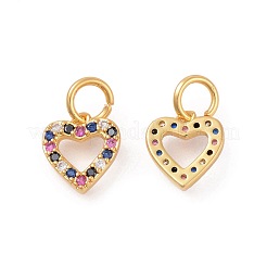 Brass Micro Pave Cubic Zirconia Charms&nbsp;ZIRC-F106-02G