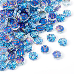 100Pcs 5 Styles Transparent Electroplated UV Plating Glass Beads&nbsp;GLAA-TA0003-19B