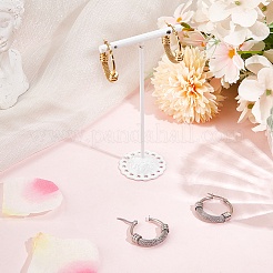2 Pairs 2 Colors 304 Stainless Steel Mesh Chains Hoop Earrings&nbsp;EJEW-BBC0001-73A