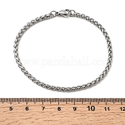 Tarnish Resistant 304 Stainless Steel Wheat Chain Bracelets&nbsp;BJEW-M187-12-F